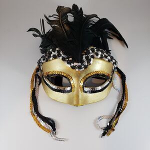 Adult Women's Warrior Goddess Feather Masquerade Mask